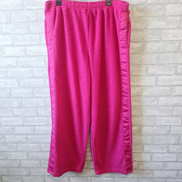 Anthropologie Cozy Pink Fleece Lounge Pants - Picture 1 of 8